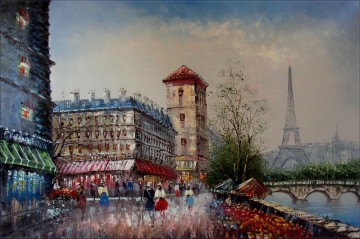 パリ Painting - yxj037fB 印象派パリの風景